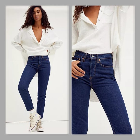 NWT Levi’s Premium 501 High Rise Skinny Jeans in Blue - Picture 2 of 11